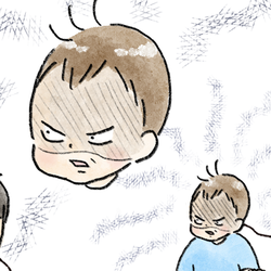 【漫画】2歳児が巧妙な新スキル【睨み】を習得、視線の先にあるものは？『naoファミリーの笑える日常』Vol.17