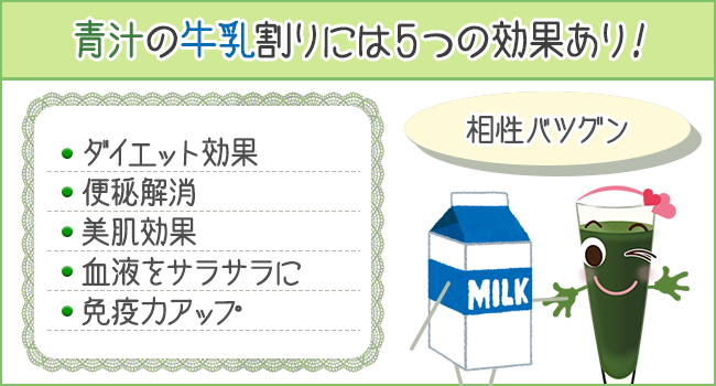 青汁　牛乳　青汁の牛乳割りの5つの効果！